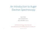 An Introduction to Auger Electron Spectroscopy Auger Electron Spectroscopy (AES) Exciting radiation