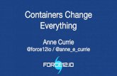 Containers Change Everything Anne Currie Clever orchestrators: Mesos/Marathon, Kubernetes, Nomad, Swarm