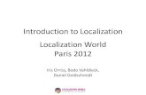Introduction to Localization Localization World Paris Introduction to Localization Localization World