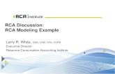 RCA Discussion: RCA Modeling RCA Discussion: RCA Modeling Example Larry R. White, CMA, CFM, CPA, CGFM