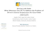 Driving with Debt: What Attorneys Can Do To Address the ... Q&A following the presentation from speakers