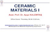 CERAMIC MATERIALS I - M£¼hendislik Fak£¼ Ceramic Materials Advanced Ceramics Traditional Ceramics Advanced