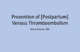 Prevention of [Postpartum] Venous ... approach to VTE prevention ACOG Practice Bulletin 196, July 2018