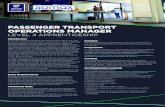 PASSENGER TRANSPORT OPERATIONS MANAGER passenger transport services is your fi rst stop to a great career