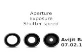 Aperture Exposure Shutter speed Shutter speed Avijit Baidya 07.02.15. The Eye: The best camera ¢â‚¬¢ Iris