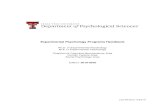 Experimental Psychology Programs Handbook The Texas Tech University Experimental Psychology graduate