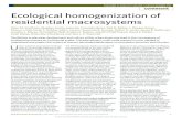Ecological homogenization of residential macrosystems scale effects of urban homogenization on plant