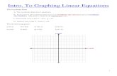 Graphing Linear Equations GRAPHING...¢  1 Intro. To Graphing Linear Equations The Coordinate Plane A