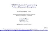 F21SC Industrial Programming: Python Classes & F21SC Industrial Programming: Python Classes & Exceptions