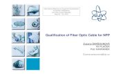 Qualification of Fiber Optic Cable for NPP Fiber optic at Dukovany NPP Fiber optic cables are commonly