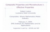Composite Properties and Microstructure I: Effective Properties Composite Properties and Microstructure