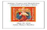Solemn Vespers and Benediction Solemnity of Corpus Christi ... Solemn Vespers and Benediction Solemnity