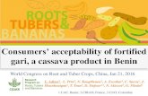Consumers¢â‚¬â„¢ acceptability of fortified gari, a cassava ... gari, a cassava product in Benin L.