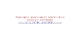 Sample personal narrative essays college - 2014-11-29آ  Sample personal narrative essays college. Those