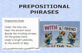 PREPOSITIONAL PHRASES - Kyrene School District Prepositional phrases can be used within other phrases