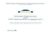 Grantee Experience with Stakeholder Engagement traumatic brain injury, and severe mental illnesses