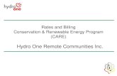 Conservation & Renewable Energy Program (CARE)firstnati · PDF file 2017-12-28 · Conservation & Renewable Energy Program (CARE) Hydro One Remote Communities Inc. Overview By the