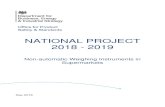 NATIONAL PROJECT 2018 - 2019 - UK Weighing Federation Project on ¢  Non-automatic Weighing Instruments