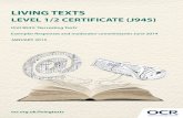 OCR Living Texts - Unit B932 Analysing Texts; Exemplar ... ... B932 Unit of the Living Texts specification and to give some idea of the range of tasks and texts being used by Centres