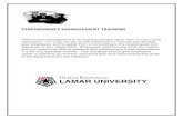 PERFORMANCE MANAGEMENT TRAINING - Lamar University PERFORMANCE MANAGEMENT TRAINING . Performance management