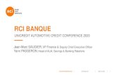 RCI BANQUE - rcibs. INVESTOR PRESENTATION 2019 RESULTS JUNE 19, 2020 1 RCI BANQUE Jean-Marc SAUGIER,