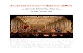 Advanced Seminar in Baroque Culture - Opera and the ... · PDF file ‘Baroque Night’, an evening of early modern courtly entertainment, including commedia dell’arte figures, Baroque