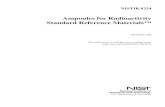 Ampoules for Radioactivity Standard Reference Materials · PDF file Gamma-ray spectrometry, Glass ampoules, Ionization chamber, SRM™, Standards, Radioactivity . INTRODUCTION . The