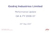 Godrej Industries 6/22 Godrej Industries Limited Q4 & FY 2006-07 Performance Update Business Highlights