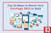 10 Ways to Boost Your On-Page SEO in 2019 | Best SEO Agency London