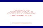 INFORME FINAL PONENCIA v15 INFORME FINAL DE LA PONENCIA DEL CATSI. 2 £†ndice I. CONCLUSIONES Y RECOMENDACIONES