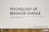 PSYCHOLOGY OF BEHAVIOR CHANGE ... PSYCHOLOGY OF BEHAVIOR CHANGE ENERGY EFFICIENCY ACTIONS Dr. Reuven