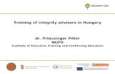 Training of integrity advisors in Hungary Integrity management knowledge and competence Training level