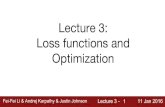 Lecture 3: Loss functions and Fei-Fei Li & Andrej Karpathy & Justin Johnson Lecture 3 - 10 11 Jan 2016