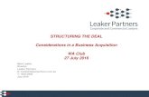 STRUCTURING THE DEAL Considerations in a ... STRUCTURING THE DEAL Considerations in a Business Acquisition