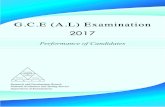 G.C.E (A.L) Examination - A.L...¢  G.C.E.(A.L.) Examinations 2012 - 2017 Performance of School Candidates