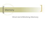 Memory Short-term/Working Memory. Basic info-processing model of memory ï‚ Atkinson-Shiffrin 1968 ï‚ The modal model Sensory Registry Short-Term Memory