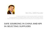 Safe sourcing in China and KPI in selecting suppliers