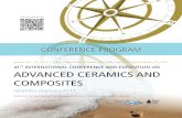 41 INTERNATIONAL CONFERENCE AND   INTERNATIONAL CONFERENCE AND EXPOSITION ON ADVANCED CERAMICS AND COMPOSITES January 22 ... Please be reminded that no photography, audio