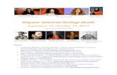Hispanic American Heritage Month · PDF file

Sonia Sotomayor Gloria Estefan Jennifer Lopez Ellen Ochoa U.S. Supreme Court Justice Renowned Singers NASA Astronaut