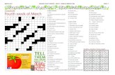 Crossword CLUES ACROSS Fourth week of March 36. Waterfall 2019. 3. 3.¢  Fencing swords 28. Nocturnal
