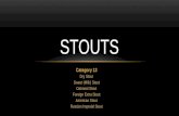 Category 13 Dry Stout Sweet (Milk) Stout Oatmeal Stout Foreign Extra Stout American Stout Russian Imperial Stout STOUTS