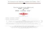 Parts & Service Manual RW-1630 RW-1630/50* .diversified metal fabricators, inc. rw-1630