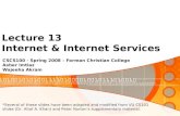 Lecture 13 Internet & Internet Services