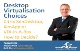 VDI Choices - Citrix XenDesktop, XenApp or VDI in a Box?