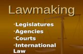 Lawmaking Legislatures Legislatures Agencies Agencies Courts Courts International Law International Law