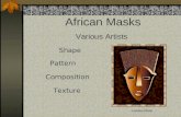 African Masks Various Artists Shape Pattern Texture Composition Lwalwa Mask