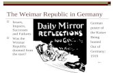 The Weimar Republic in Germany
