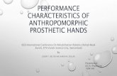 Performance characteristics of anthropomorphic prosthetic hands