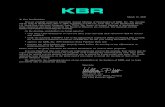 KBR, Inc. KBR, Inc., a Delaware corporation, will hold its Annual Meeting of Stockholders on Wednesday,