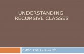 UNDERSTANDING RECURSIVE CLASSES CMSC 150: Lecture 22